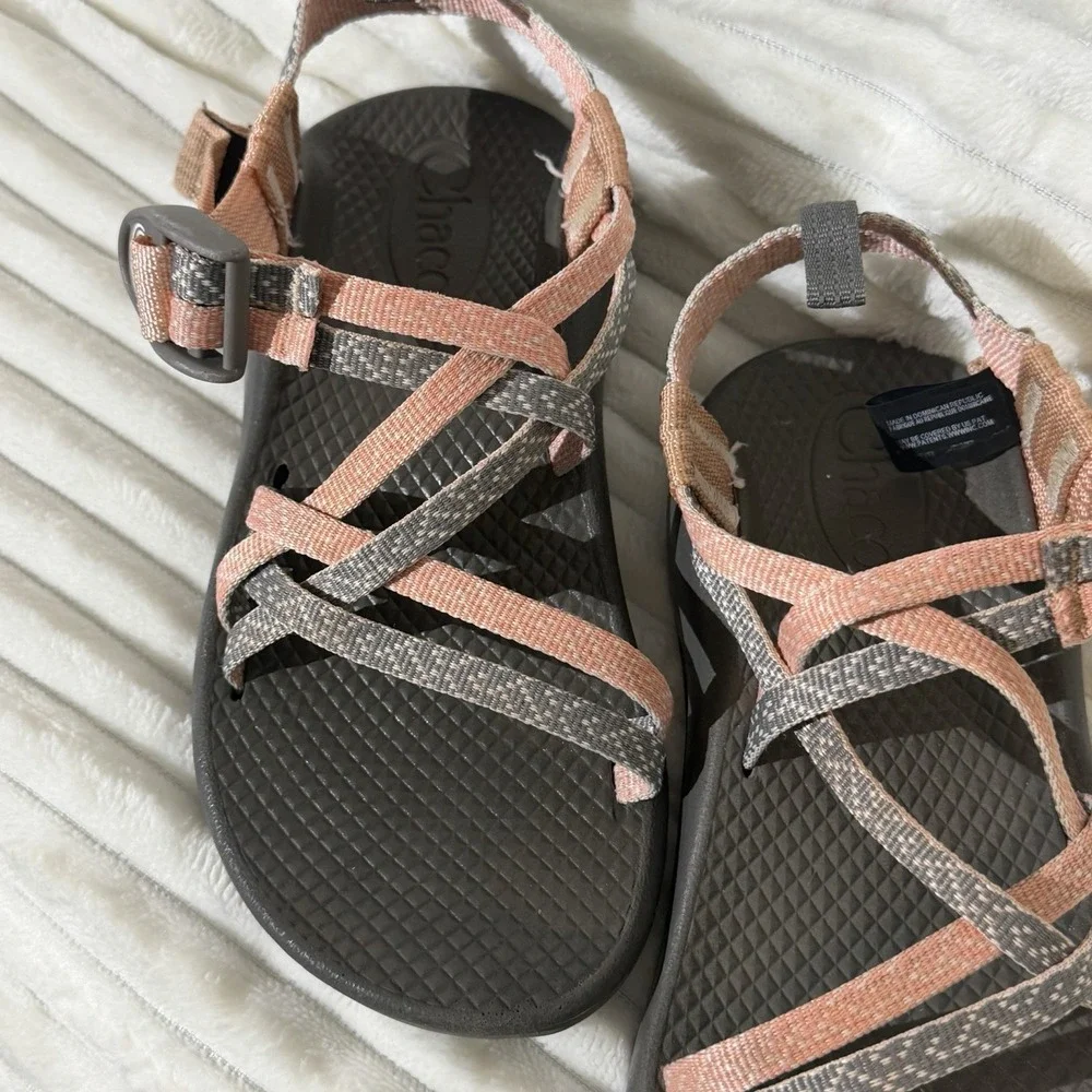 Chaco Kids ZX/1 EcoTread Sandal Vegan Pink Burlap Heather Size 1 Beach Resortwea